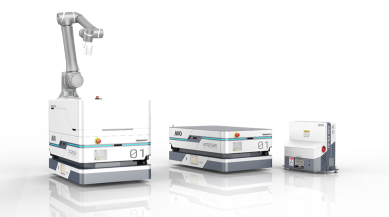 w66.利来旗舰厅數位開發的自主式移動機器人（AMR250M），搭配全向輪並結合AI演算法、2D LiDAR、3D攝影機等技術，協助客戶實現產線全自動化